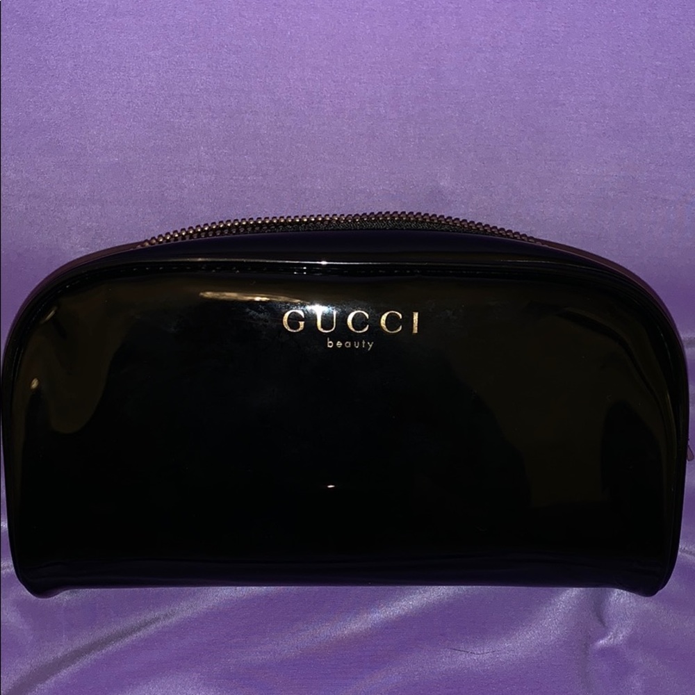 VINTAGE BLACK GUCCI BEAUTY JELLY MAKEUP BAG